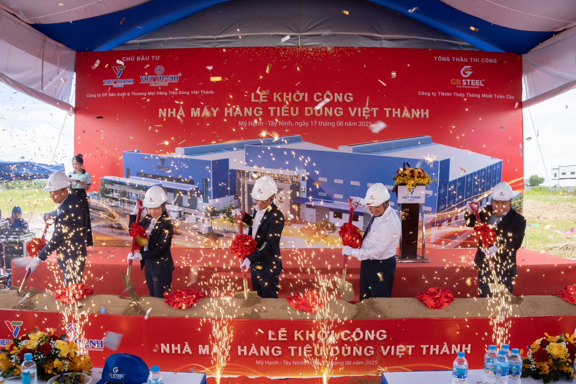 GB STEEL với vai trò Nhà thầu thi công tại lễ khởi công dự án nhà máy hàng tiêu dùng việt thành