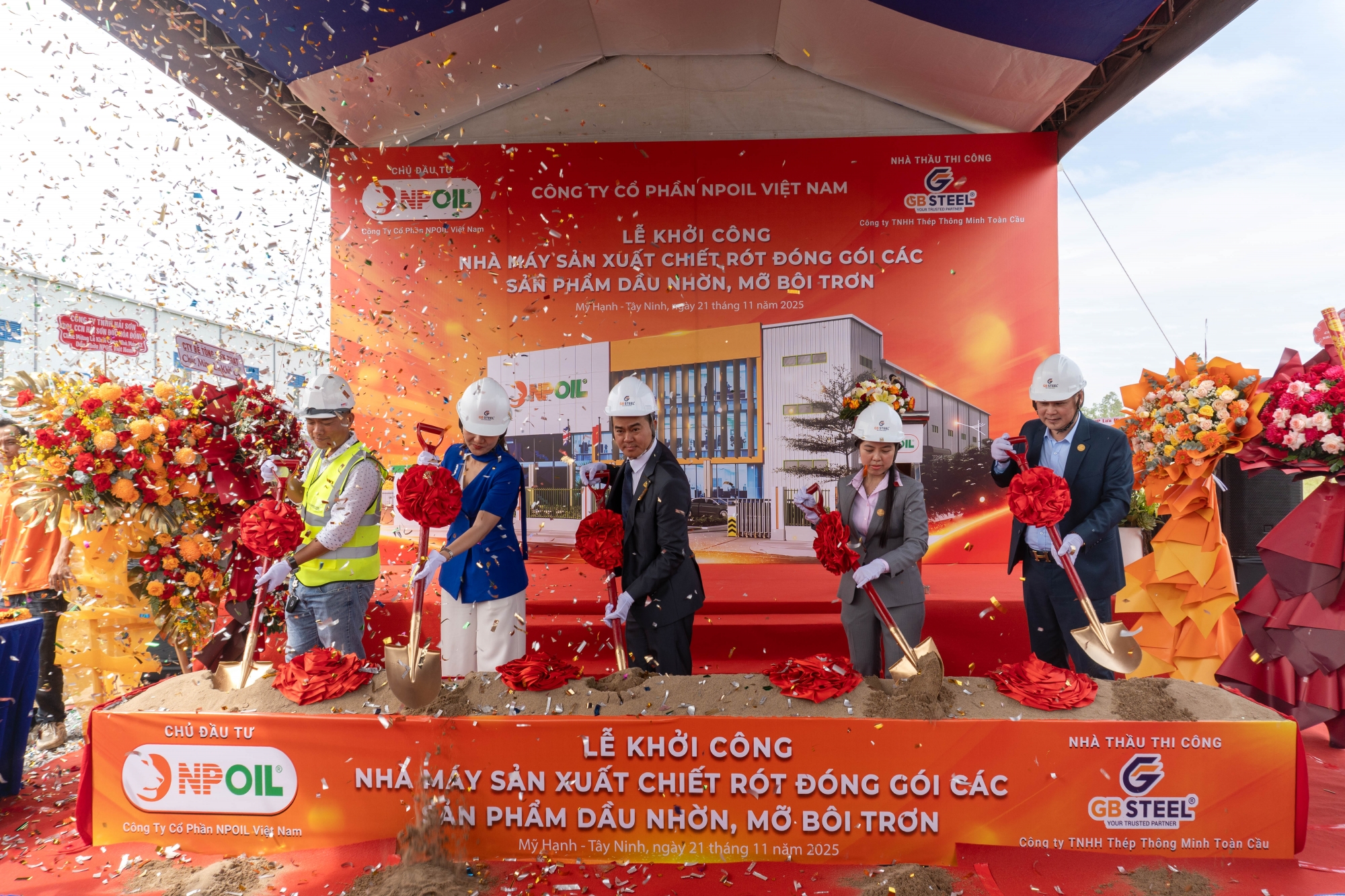 GB STEEL với vai trò Nhà thầu thi công tại Lễ khởi công Dự án Nhà Máy NPOIL Việt Nam.